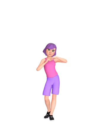 Young girl 3D Illustration