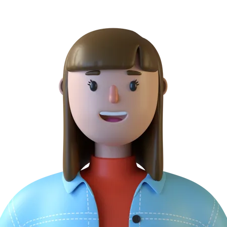 Young Girl  3D Icon