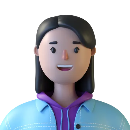 Young Girl  3D Icon