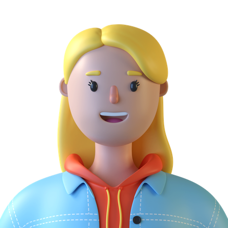 Young Girl  3D Icon