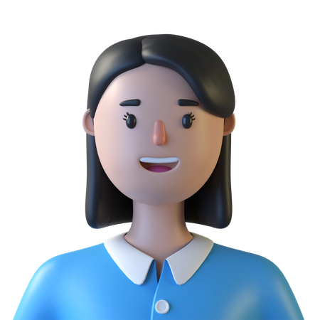 Young Girl  3D Icon