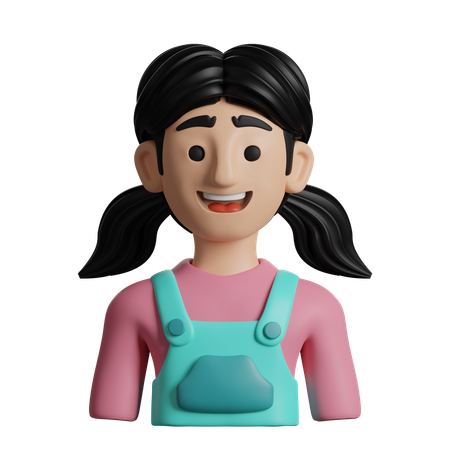 Young Girl  3D Icon