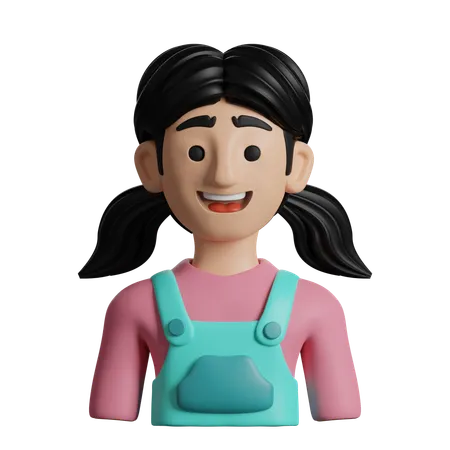 Young Girl  3D Icon