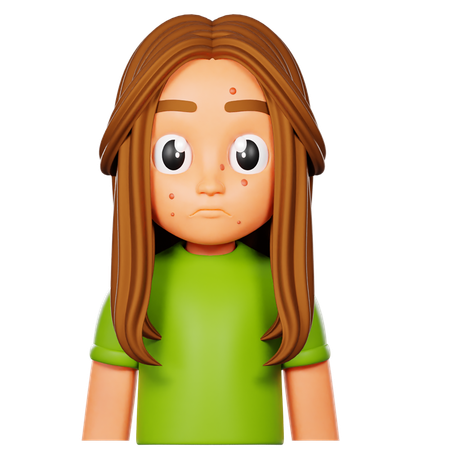 Young Girl  3D Icon