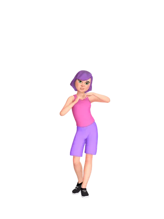 Young girl  3D Illustration