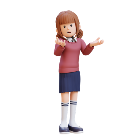 Young Girl Crying Feeling Very Depressed Shouting Loud  3D Icon