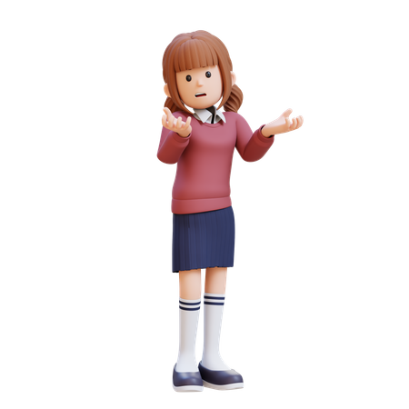 Young Girl Crying Feeling Very Depressed Shouting Loud  3D Illustration