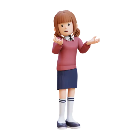 Young Girl Crying Feeling Very Depressed Shouting Loud  3D Illustration