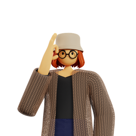 Young girl showing okay sign  3D Icon