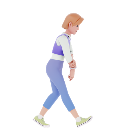 Young Girl With Desperate Pose  3D Icon