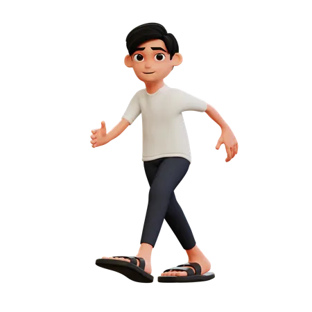 Young Happy Man Running Pose  3D Illustration
