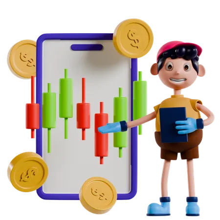 Young Investor’s Journey  3D Illustration