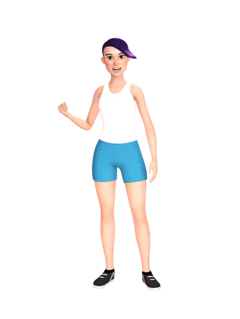 Young lady 3D Illustration