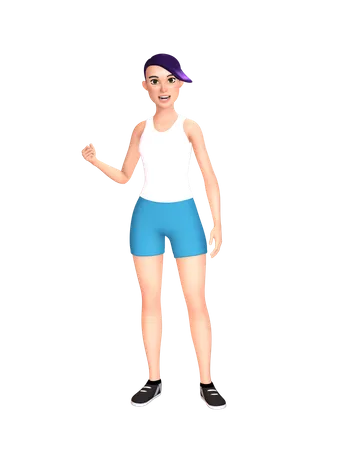 Young lady  3D Illustration