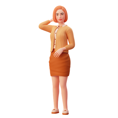 Young lady sweet posing during  photoshoot  3D Illustration