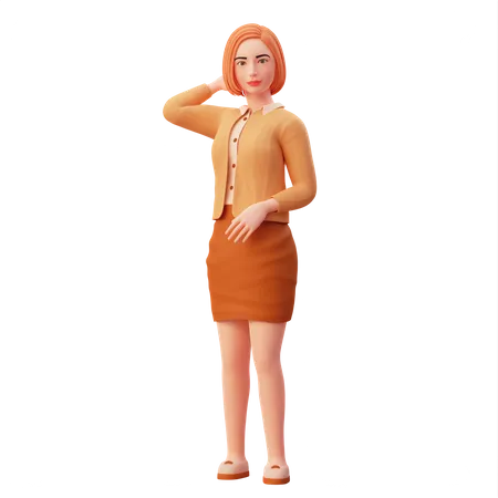 Young lady sweet posing during  photoshoot  3D Illustration