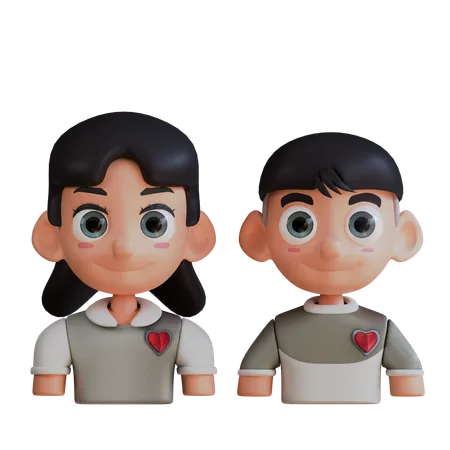Young Love Couple  3D Icon
