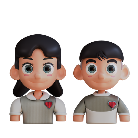 Young Love Couple  3D Icon