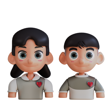 Young Love Couple  3D Icon