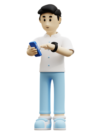 Young Man Bring Phone  3D Icon