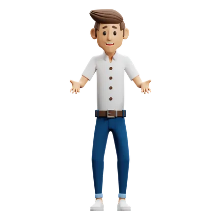 Young Man Confused  3D Illustration