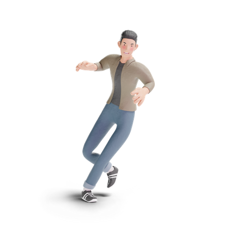 Young man dancing  3D Logo