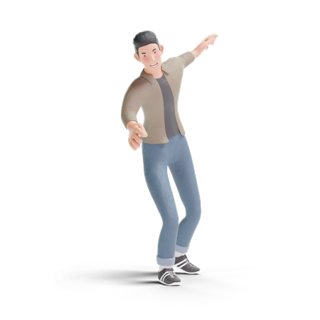 Young man dancing 3D Illustration