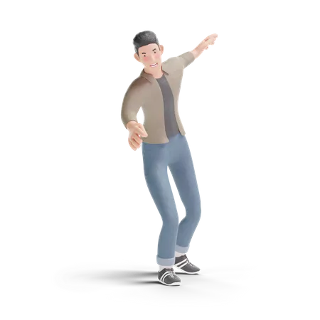 Young man dancing  3D Logo