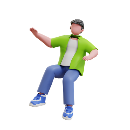 Young man falling down  3D Illustration