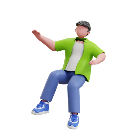 Young man falling down  3D Illustration