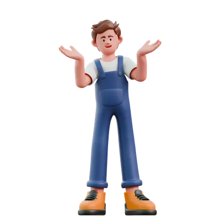 Young man feeling dizzy  3D Icon