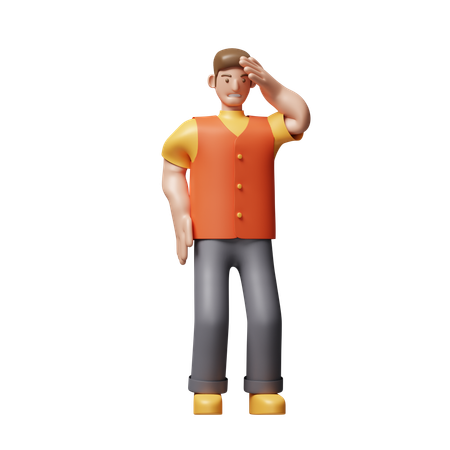 Young Man Feeling Dizzy  3D Icon
