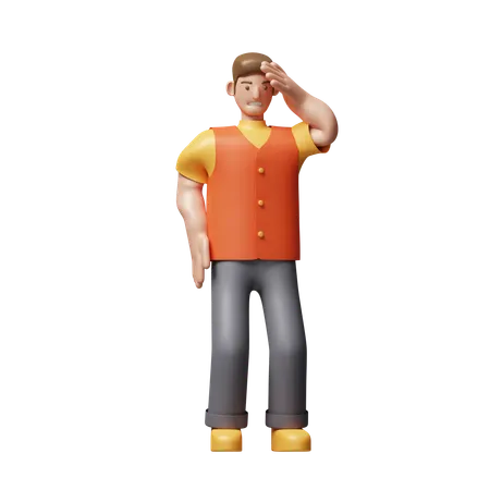 Young Man Feeling Dizzy  3D Icon
