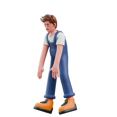 Young man feeling tired  3D Icon