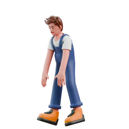Young man feeling tired  3D Icon