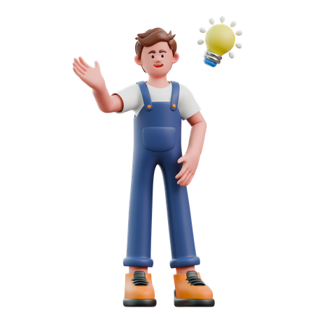 Young man getting idea  3D Icon