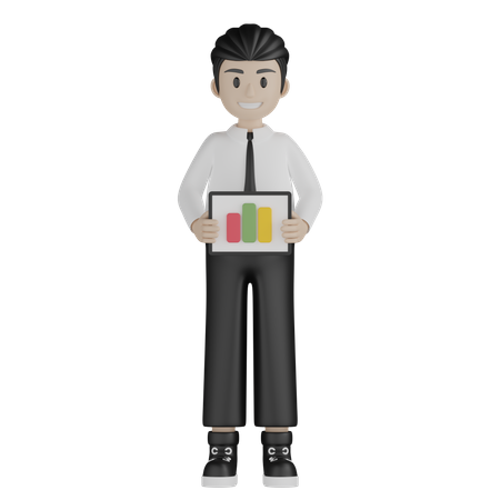 Young man giving business presentation  3D Icon