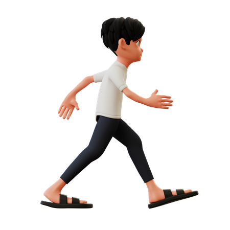 Young Man Giving Running Pose  3D Illustration