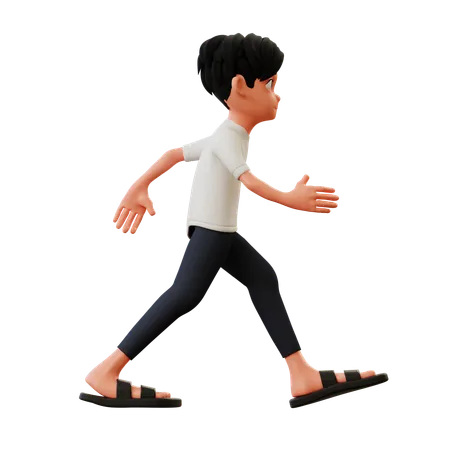 Young Man Giving Running Pose  3D Illustration