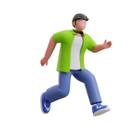 Young man giving running pose  3D Illustration