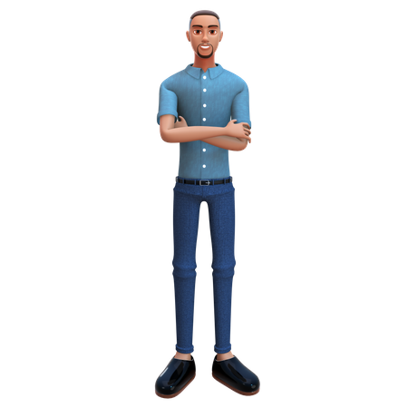 Young man giving standing pose  3D Icon
