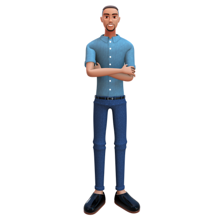 Young man giving standing pose 3D Illustration