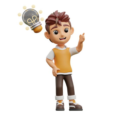 Young Man Have Idea  3D Icon