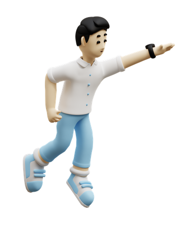 Young Man Having Fun  3D Icon