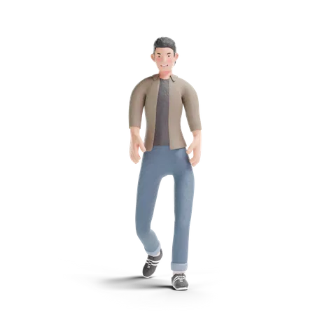 Young Man Standing In Transparent Background 3 D Illustration 3D Logo
