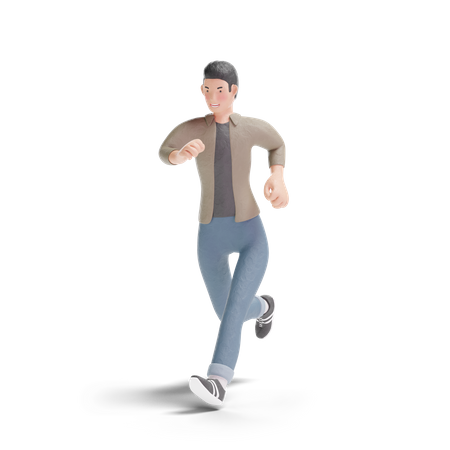 Young man running  3D Logo