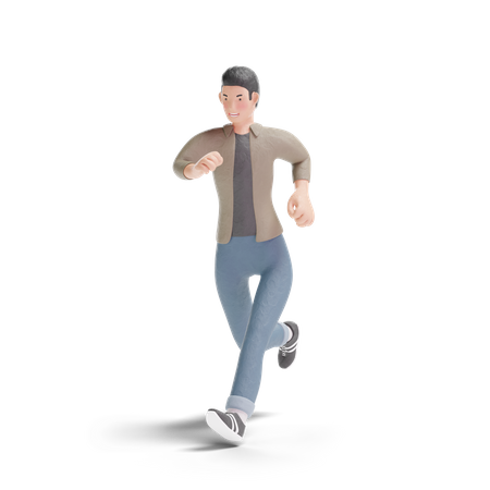 Young man running 3D Illustration