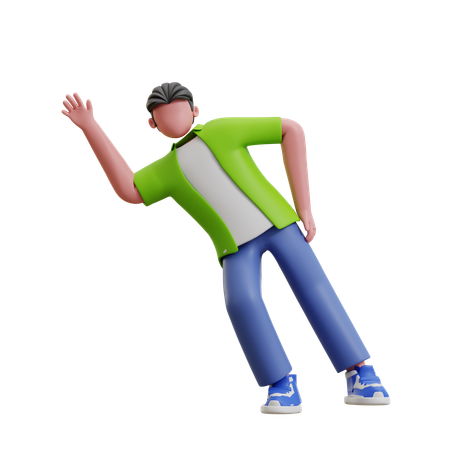 Young man say hello  3D Illustration