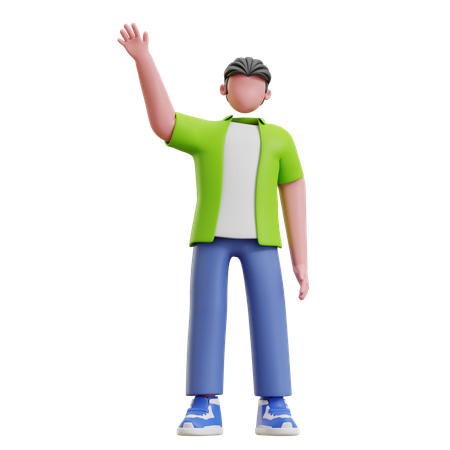 Young man say hello  3D Illustration