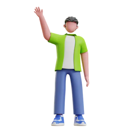 Young man say hello  3D Illustration